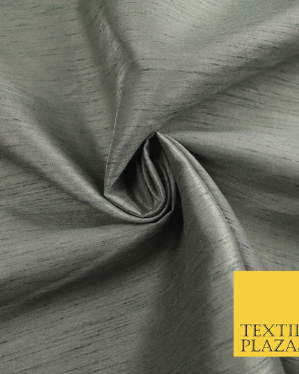 OVER 60 COLOURS Plain Dyed Faux Dupion Raw Silk Polyester Dress Fabric Material