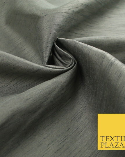 OVER 60 COLOURS Plain Dyed Faux Dupion Raw Silk Polyester Dress Fabric Material