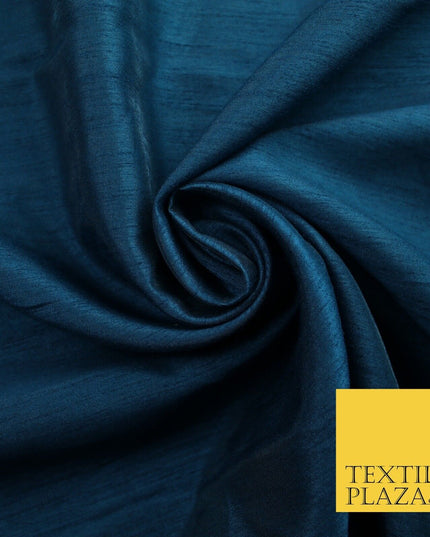 OVER 60 COLOURS Plain Dyed Faux Dupion Raw Silk Polyester Dress Fabric Material