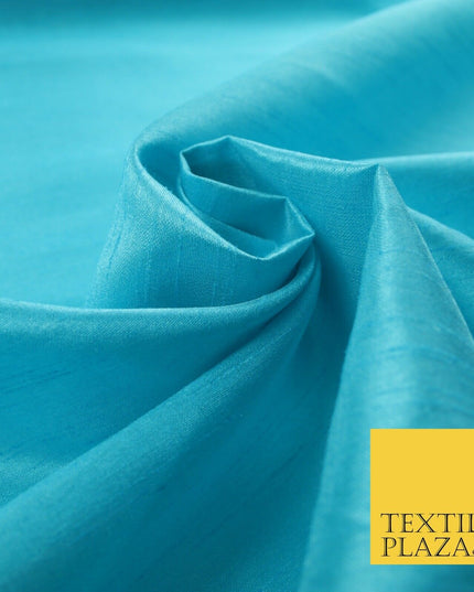 OVER 60 COLOURS Plain Dyed Faux Dupion Raw Silk Polyester Dress Fabric Material
