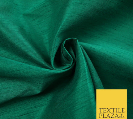 OVER 60 COLOURS Plain Dyed Faux Dupion Raw Silk Polyester Dress Fabric Material