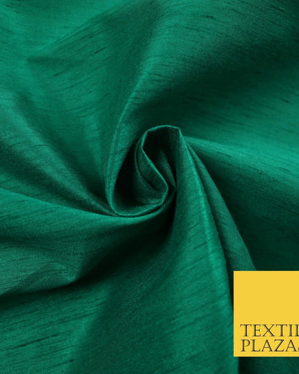 OVER 60 COLOURS Plain Dyed Faux Dupion Raw Silk Polyester Dress Fabric Material