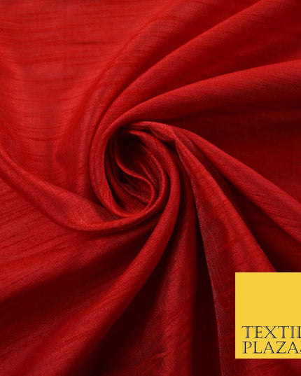 OVER 60 COLOURS Plain Dyed Faux Dupion Raw Silk Polyester Dress Fabric Material