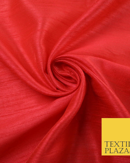 OVER 60 COLOURS Plain Dyed Faux Dupion Raw Silk Polyester Dress Fabric Material