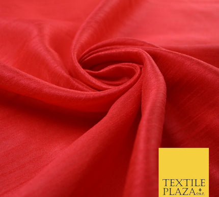 OVER 60 COLOURS Plain Dyed Faux Dupion Raw Silk Polyester Dress Fabric Material