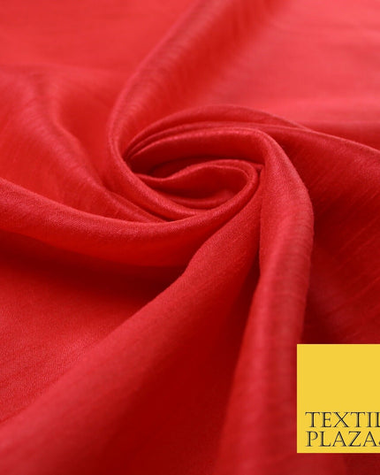 OVER 60 COLOURS Plain Dyed Faux Dupion Raw Silk Polyester Dress Fabric Material