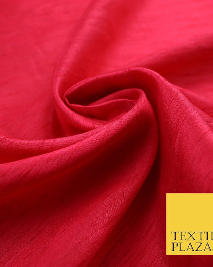 OVER 60 COLOURS Plain Dyed Faux Dupion Raw Silk Polyester Dress Fabric Material