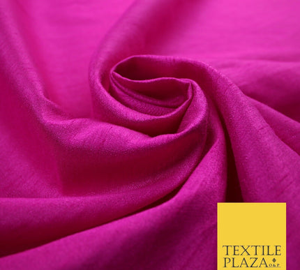 OVER 60 COLOURS Plain Dyed Faux Dupion Raw Silk Polyester Dress Fabric Material