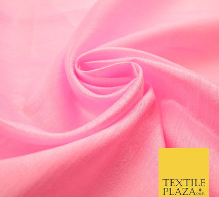 OVER 60 COLOURS Plain Dyed Faux Dupion Raw Silk Polyester Dress Fabric Material