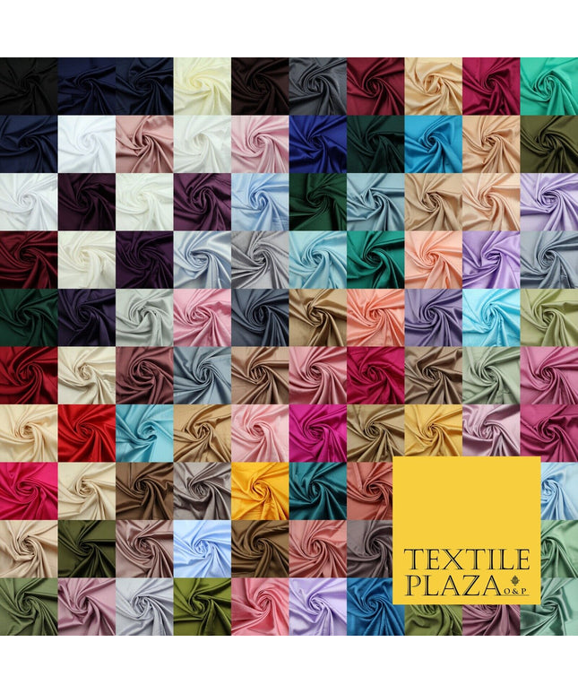 100 COLOURS - Fine Silky Smooth Liquid Sateen Satin Dress Fabric Drape Lining