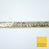 Gold Slim Dual Chrome Glitter Sequin Trim Border Lace - 1.5cm Wide - X575