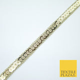 Gold Slim Dual Chrome Glitter Sequin Trim Border Lace - 1.5cm Wide - X575