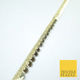 Gold Mirror Chrome Embossed Slim Sequin Ribbon Trim Border Lace - 1cm Wide X584