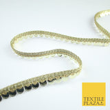 Gold Mirror Chrome Embossed Slim Sequin Ribbon Trim Border Lace - 1cm Wide X584