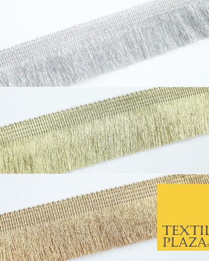3 COLOURS - Large Soft Thread Simple Plain Fringe Trim Border Lace - 4.5cm Wide