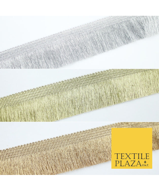 3 COLOURS - Large Soft Thread Simple Plain Fringe Trim Border Lace - 4.5cm Wide
