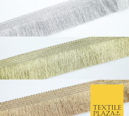 3 COLOURS - Large Soft Thread Simple Plain Fringe Trim Border Lace - 4.5cm Wide