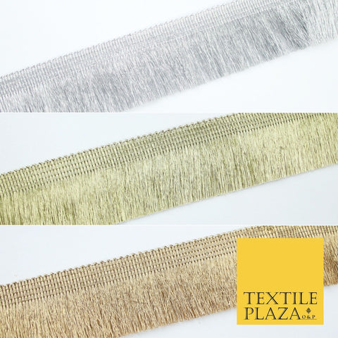 3 COLOURS - Large Soft Thread Simple Plain Fringe Trim Border Lace - 4.5cm Wide