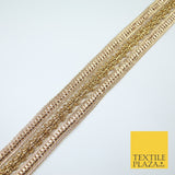 3 COLOURS - Double Band Metallic Knot Plait Ribbon Trim Border Lace - 4cm Wide