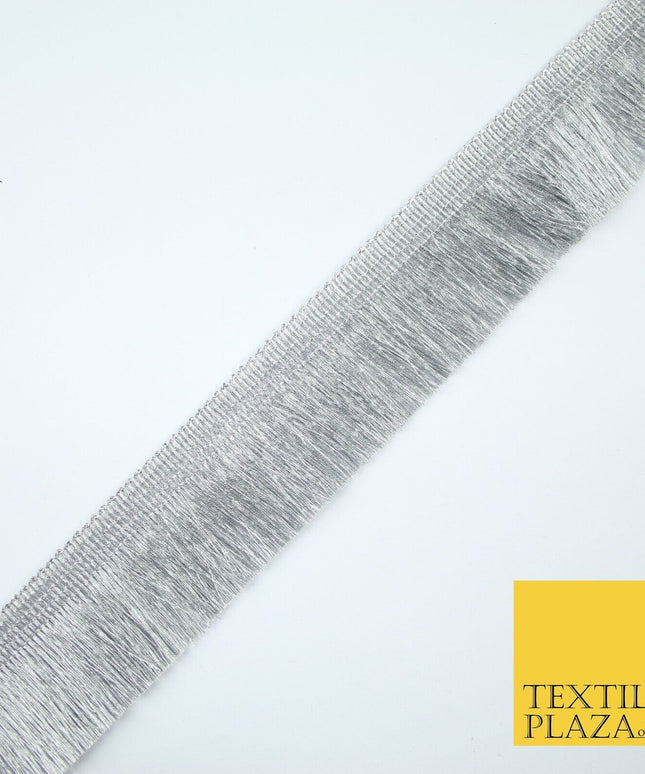 3 COLOURS - Large Soft Thread Simple Plain Fringe Trim Border Lace - 4.5cm Wide