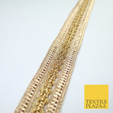 3 COLOURS - Double Band Metallic Knot Plait Ribbon Trim Border Lace - 4cm Wide