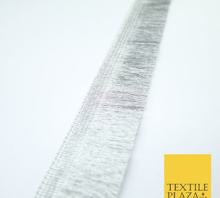 3 COLOURS - Large Soft Thread Simple Plain Fringe Trim Border Lace - 4.5cm Wide