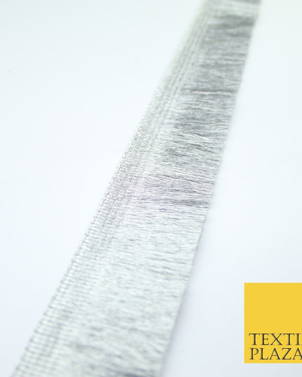 3 COLOURS - Large Soft Thread Simple Plain Fringe Trim Border Lace - 4.5cm Wide