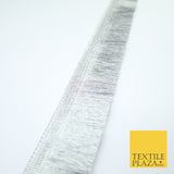 3 COLOURS - Large Soft Thread Simple Plain Fringe Trim Border Lace - 4.5cm Wide