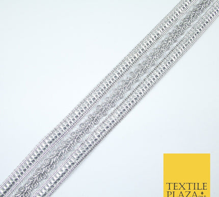 3 COLOURS - Double Band Metallic Knot Plait Ribbon Trim Border Lace - 4cm Wide