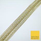 3 COLOURS - Double Band Metallic Knot Plait Ribbon Trim Border Lace - 4cm Wide