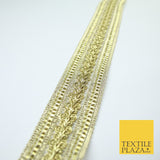 3 COLOURS - Double Band Metallic Knot Plait Ribbon Trim Border Lace - 4cm Wide