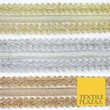 3 COLOURS - Double Woven Metallic Plait Ribbon Trim Border Lace - 4.5cm Wide