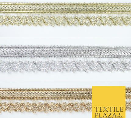 3 COLOURS - Ornate Zig Zag Knitted Plait Ribbon Trim Border Lace - 2.5cm Wide