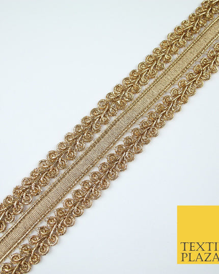 3 COLOURS - Double Woven Metallic Plait Ribbon Trim Border Lace - 4.5cm Wide