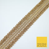 3 COLOURS - Double Woven Metallic Plait Ribbon Trim Border Lace - 4.5cm Wide