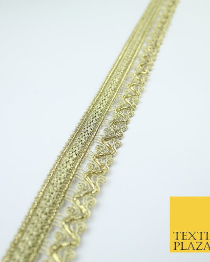 3 COLOURS - Ornate Zig Zag Knitted Plait Ribbon Trim Border Lace - 2.5cm Wide