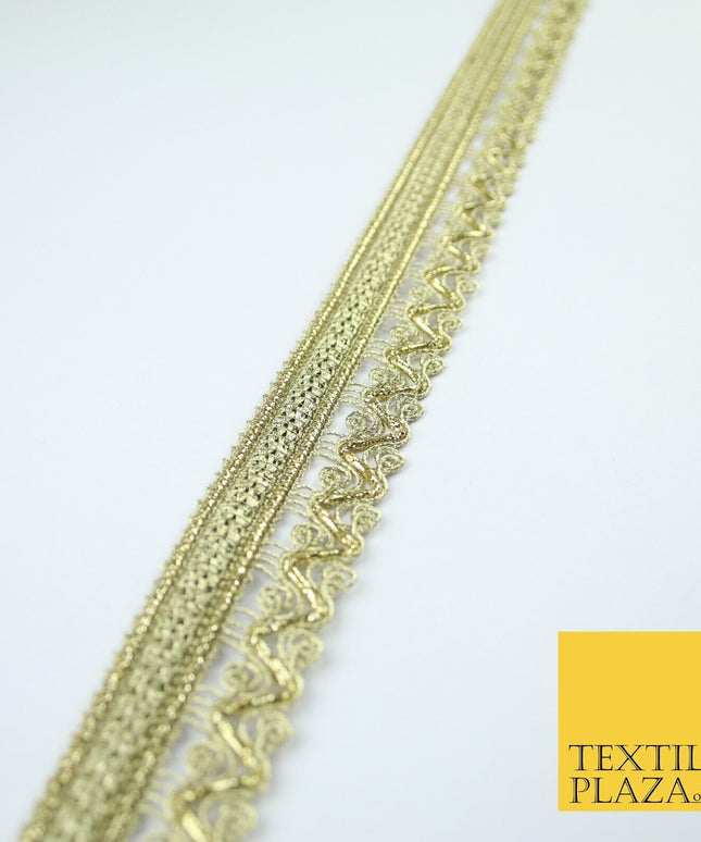 3 COLOURS - Ornate Zig Zag Knitted Plait Ribbon Trim Border Lace - 2.5cm Wide