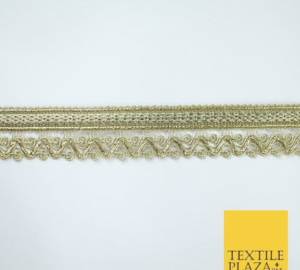 3 COLOURS - Ornate Zig Zag Knitted Plait Ribbon Trim Border Lace - 2.5cm Wide