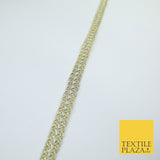 3 COLOURS - Fine Slim Ornate Plait Woven Metallic Trim Border Lace - 1cm Wide