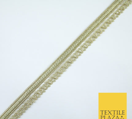3 COLOURS - Ornate Zig Zag Knitted Plait Ribbon Trim Border Lace - 2.5cm Wide
