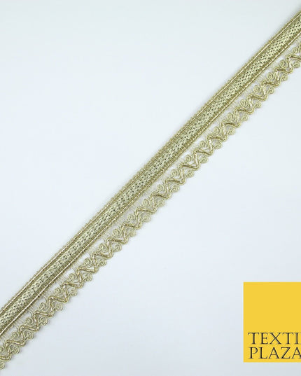 3 COLOURS - Ornate Zig Zag Knitted Plait Ribbon Trim Border Lace - 2.5cm Wide