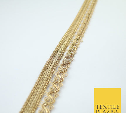 3 COLOURS - Ornate Zig Zag Knitted Plait Ribbon Trim Border Lace - 2.5cm Wide