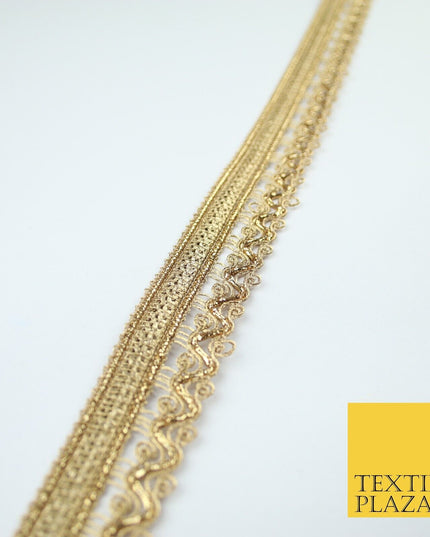 3 COLOURS - Ornate Zig Zag Knitted Plait Ribbon Trim Border Lace - 2.5cm Wide