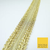 3 COLOURS - Double Woven Metallic Plait Ribbon Trim Border Lace - 4.5cm Wide