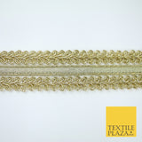 3 COLOURS - Double Woven Metallic Plait Ribbon Trim Border Lace - 4.5cm Wide