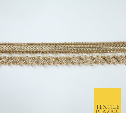 3 COLOURS - Ornate Zig Zag Knitted Plait Ribbon Trim Border Lace - 2.5cm Wide