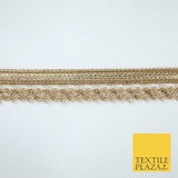 3 COLOURS - Ornate Zig Zag Knitted Plait Ribbon Trim Border Lace - 2.5cm Wide
