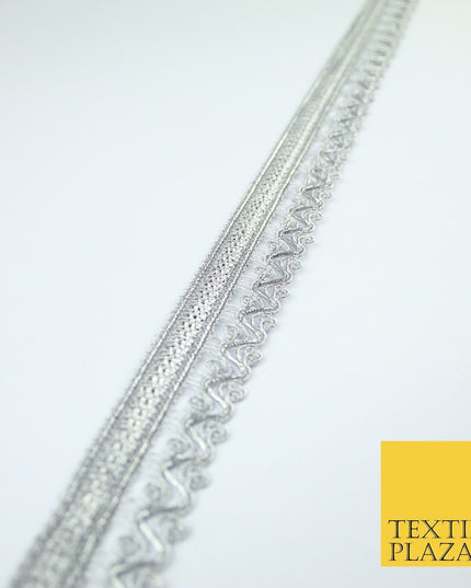 3 COLOURS - Ornate Zig Zag Knitted Plait Ribbon Trim Border Lace - 2.5cm Wide