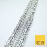 3 COLOURS - Double Woven Metallic Plait Ribbon Trim Border Lace - 4.5cm Wide