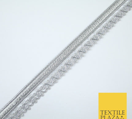 3 COLOURS - Ornate Zig Zag Knitted Plait Ribbon Trim Border Lace - 2.5cm Wide